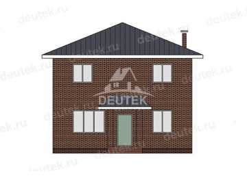 Проект квадратного двухэтажного дома с тремя спальнями - LK-358