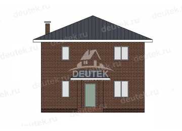 Проект квадратного двухэтажного дома с тремя спальнями - LK-358