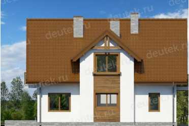 Проект двухэтажного дома с одноместным гаражом и подвалом - DTL100008 DTL100008