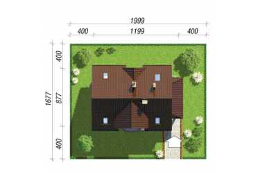 Проект двухэтажного дома из керамаблоков с жилой мансардой и подвалом - DTL100018 DTL100018
