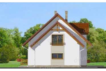 Проект двухэтажного дома из керамических блоков с террасой, мансардой и одноместным гаражом DTN100013