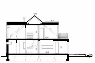 Проект одноэтажного дома из керамических блоков с террасой, мансардой и одноместным гаражом DTN100019
