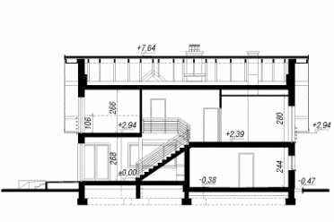 Проект двухэтажного дома из керамических блоков с двухместным гаражом DTN100078