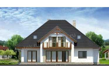 Проект двухэтажного дома из керамаблоков с двухместным гаражом DTN100085