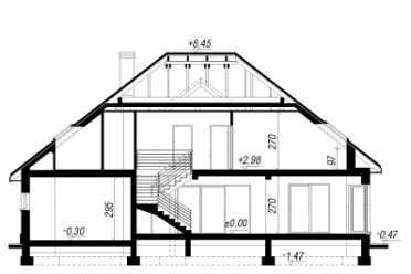 Проект двухэтажного дома из керамаблоков с двухместным гаражом DTN100085