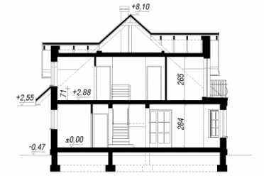 Проект двухэтажного дома из керамаблоков с одноместным гаражом DTN100090