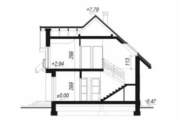 Проект двухэтажного дома с одноместным гаражом до 150 кв м - DTN100095 DTN100095