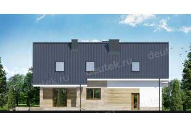 Проект двухэтажного дома из керамаблоков с двухместным гаражом DTN100100
