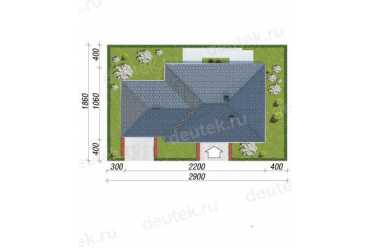 Проект одноэтажного дома с одноместным гаражом, 22 на 11 DTS100036