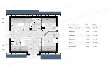 Проект европейского двухэтажного дома с одноместным гаражом, мансардой и камином 11 на 9 м - DTA100037 DTS100037