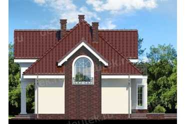 Проект европейского двухэтажного дома с камином и эркером 10 на 10 м - DTS100057 DTS100057