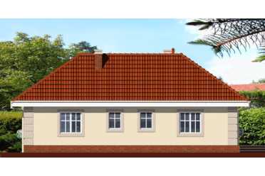 Проект одноэтажного дома из керамаблоков с камином - DTT100001 DTT100001