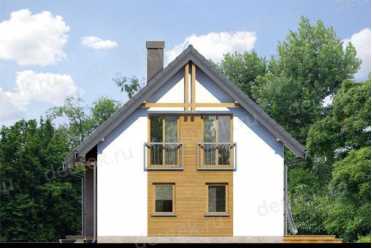 Проект двухэтажного дома из керамоблоков с мансардой и террасой DTV100074