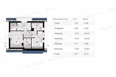 Проект двухэтажного дома из керамоблоков с мансардой и одноместным гаражом DTV100097