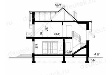Проект двухэтажного дома из керамоблоков с одноместным гаражом до 250 кв м DTV100103
