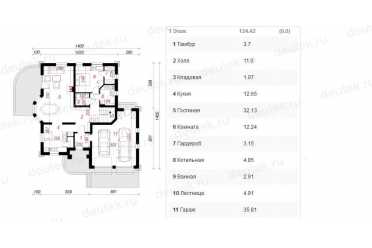 Проект двухэтажного дома из керамоблоков с мансардой и двухместным гаражом DTV100121