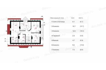 Проект двухэтажного дома из керамоблоков с мансардой и террасой DTV100149
