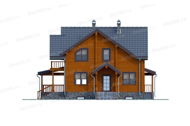 Проект деревянного дома из бруса с мансардой DTW0033