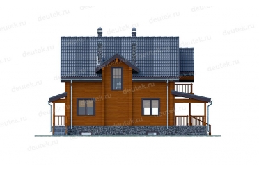 Проект деревянного дома из бруса с мансардой DTW0033