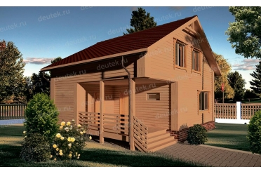 Проект деревянного дома из бруса 6х8 DTW0037