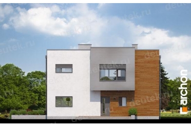 Проект двухэтажного дома с эркером 11 на 10 м DT0463