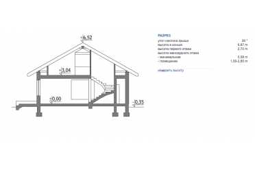 Проект одноэтажного дома с гаражом и мансардой DTM184