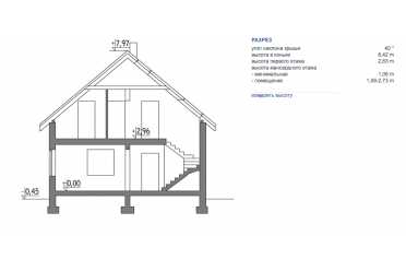 Проект двухэтажного дома с мансардой DTM185