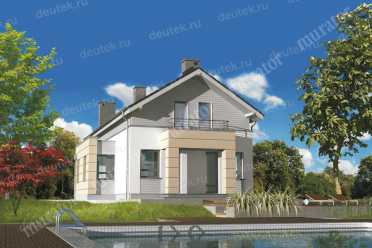 Проект дома для узкого участка с гаражом DTM198