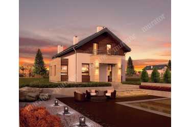 Проект дома для узкого участка с гаражом DTM198