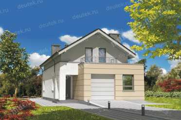 Проект дома для узкого участка с гаражом DTM198