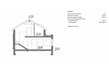 Проект дома для узкого участка с гаражом DTM198