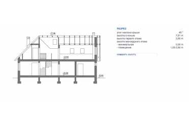 Проект углового дома с мансардой и гаражом DTM215
