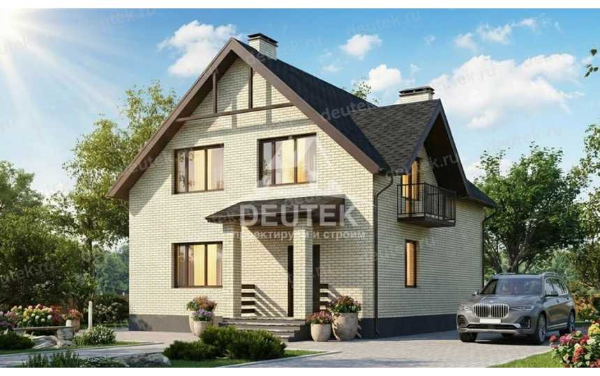 Проект дома с мансардой 115,95 м² — 3 спальни, светлая планировка и современный фасад - LK-544