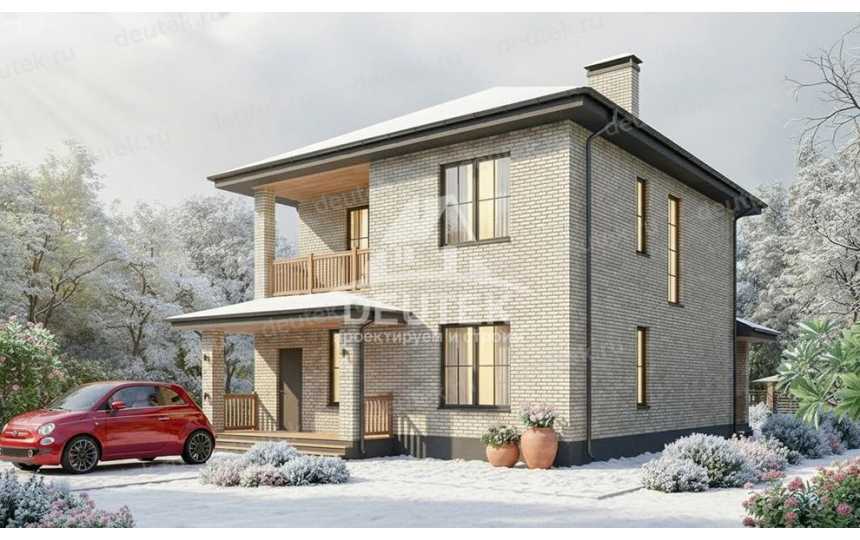 Двухэтажный дом 174,6 м² с 4 спальнями, кабинетом и крытой террасой - LK-564