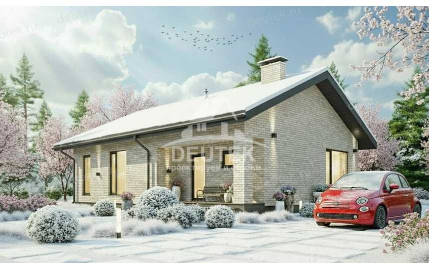 Проект одноэтажного дома 108,54 м² — 3 спальни и терраса - LK-574