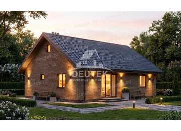 Проект жилого одноэтажного дома с двумя спальнями - LK-282
