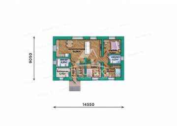 Проект узкого одноэтажного дома с тремя спальнями - LK-341