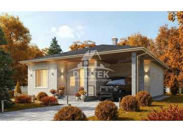 Проект загородного одноэтажного дома с одноместным гаражом - LK-366