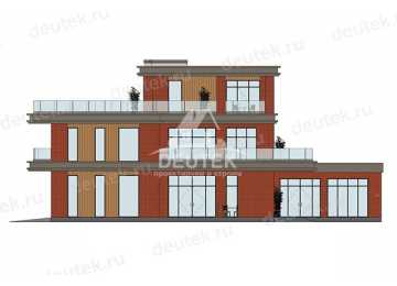 Проект современного трехэтажного дома с бассейном, сауной и гаражом - LK-369
