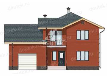 Проект загородного двухэтажного дома с одноместным гаражом и зимнем садом - LK-378