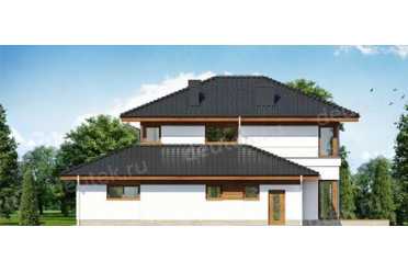 Проект двухэтажного дома с двухместным гаражом и террасой - DTL100019 DTL100019