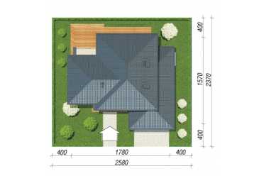 Проект двухэтажного дома с двухместным гаражом и террасой - DTL100019 DTL100019